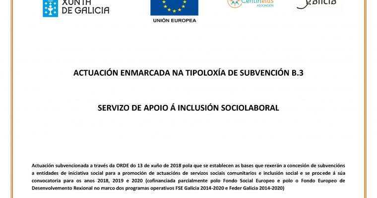 Inicio do Servizo de apoio á Inclusión Sociolaboral (Sección de inclusión e trancisión ao emprego)