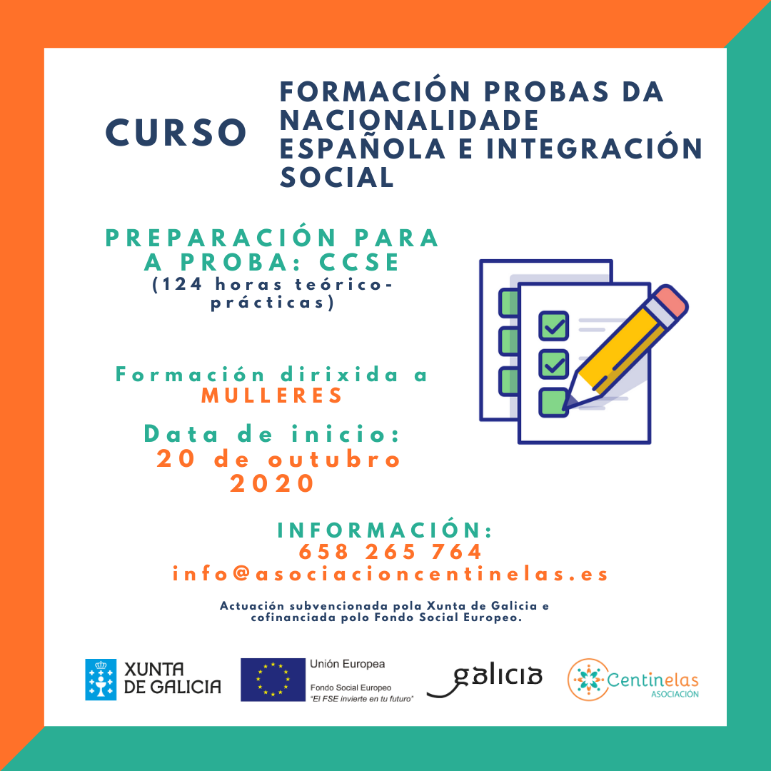 Curso de formación de preparación das probas da nacionalidade española e integración social 2020